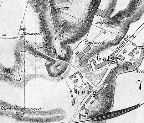 Kart over Galgeberg fra 1860